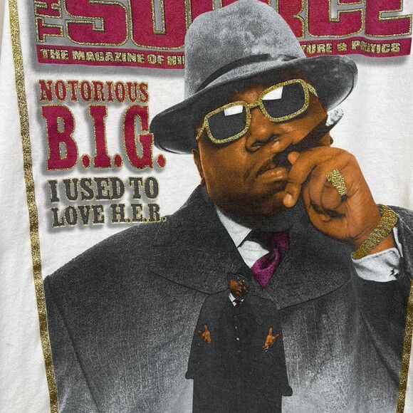 Vintage 90s Notorious BIG The Souce Magazine Shirt Biggie Smalls Size 5XL - Picture 3 of 8